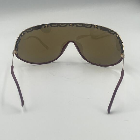 Vintage Christian Dior 2501 Sunglasses Gold Tone Red Frame Brown Polarized Lens - Picture 7 of 13